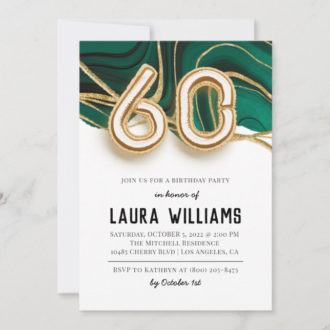 60th Birthday Party Invitation (Front)