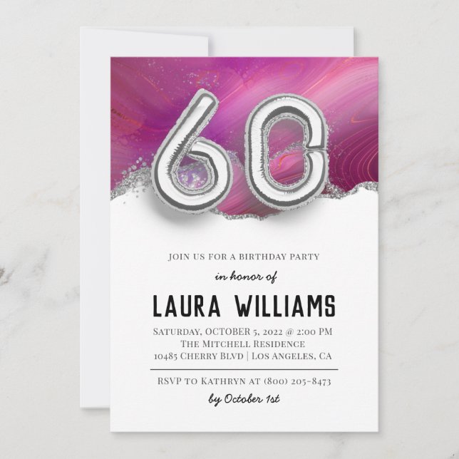 60th Birthday Party Invitation (Front)
