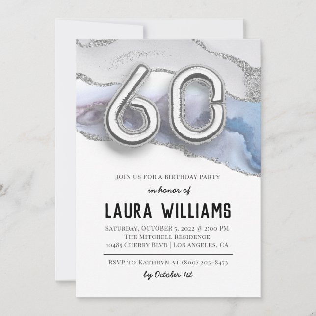 60th Birthday Party Invitation (Front)