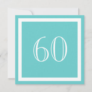 60th Birthday Party Invitation - Aqua