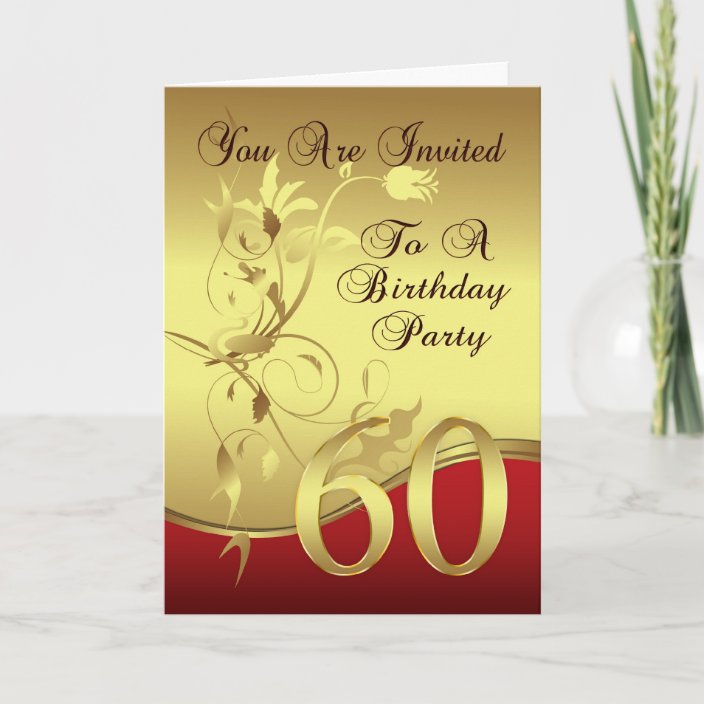 60th Birthday Party Invitation Card | Zazzle.co.uk