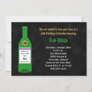60th Birthday Party Invitation Chalkboard
