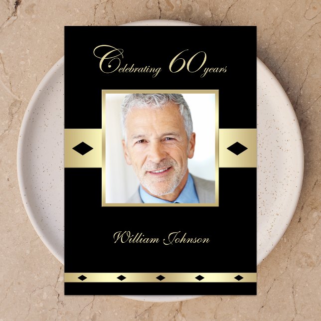 60th Birthday Party Invitation Photo 60th (Creator Uploaded)