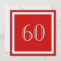 60th Birthday Party Invitation - Red