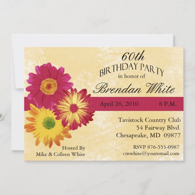 60th Birthday Party Invitations (Front)