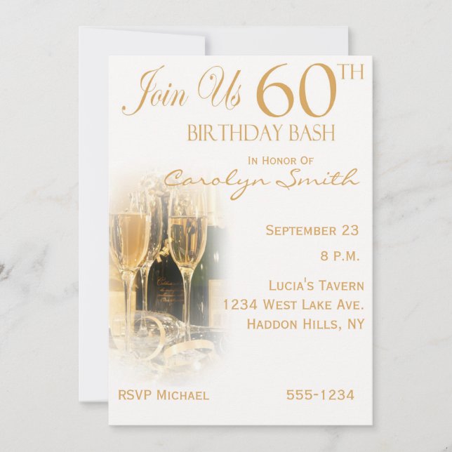 60th Birthday Party Invitations (Front)