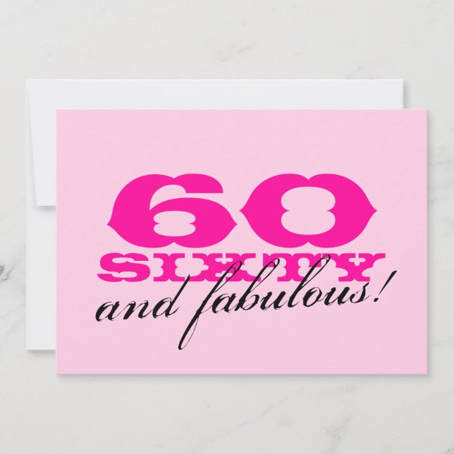 60th Birthday Party invitations for women (Front)
