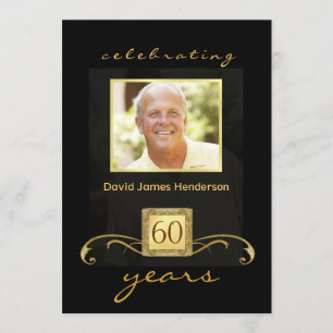 60th Birthday Party Invitations - Formal for Men