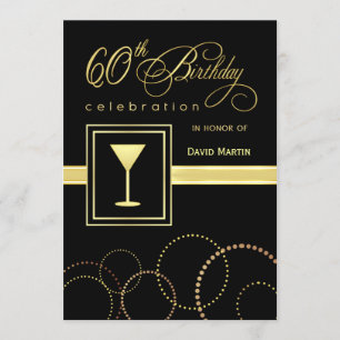 60th Birthday Party Invitations - with Monogram