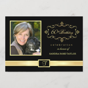 60th Birthday Party Invitations with Photo