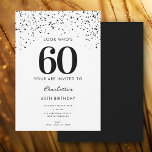 60th Birthday Party Look Who's 60 Modern  Invitation<br><div class="desc">A beautiful way to invite your guests to your birthday party. A minimalist black and white 60th birthday party invitation. Customise the text and and make it your own! Customise the number to suit your age!</div>