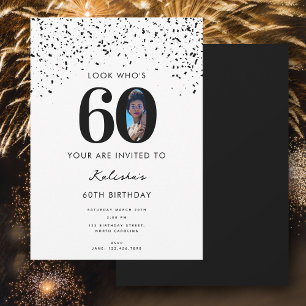 60th Birthday Party Look Who's 60 Modern Photo Invitation