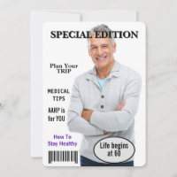 60th Birthday Party Magazine Cover Invitation