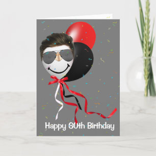60th Birthday Party Man on Balloon  Card