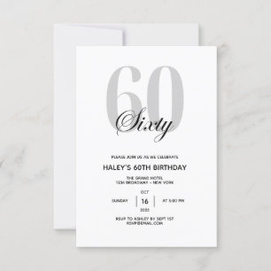 60th Birthday Party Minimal Chic Invitation