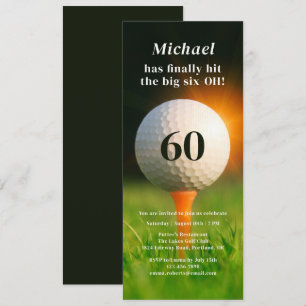 60th Birthday Party Modern Adult Golf Sixty Invitation