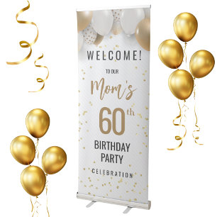 60th Birthday Party Mum Retractable Banner