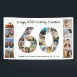 60th Birthday Party Number 60 Photo Collage Banner<br><div class="desc">Mark sixty years of wonderful memories and adventures with this captivating 60th Birthday Number Photo Collage. This customisable template is the perfect blend of creativity and sentiment, allowing you to create a truly memorable gift for your loved one's special day. Capture the essence of incredible years in a single masterpiece...</div>