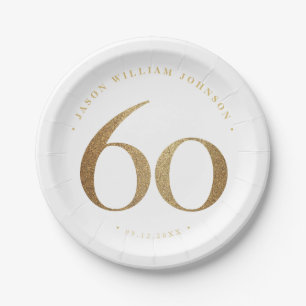 60th Birthday Party Paper Plate