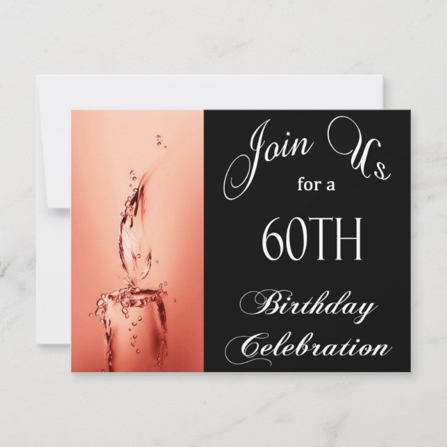 60th Birthday Party Personalised Invitation (Front)