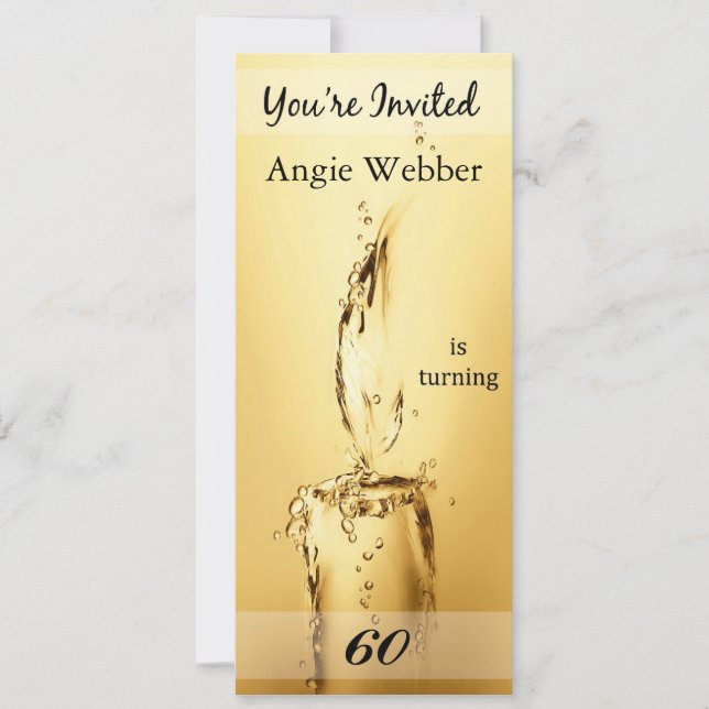 60th Birthday Party Personalised Invitation (Front)