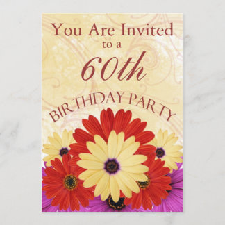 60th Birthday Party Personalised Invitation
