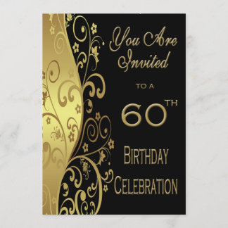 60th Birthday Party Personalised Invitation