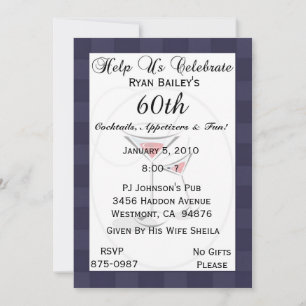 60th Birthday Party Personalised Invitation