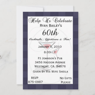 60th Birthday Party Personalised Invitation