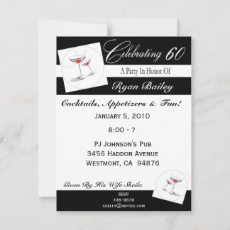 60th Birthday Party Personalised Invitation