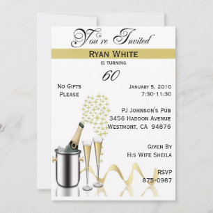 60th Birthday Party Personalised Invitation