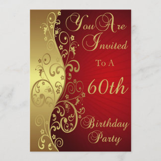 60th Birthday Party Personalised Invitation