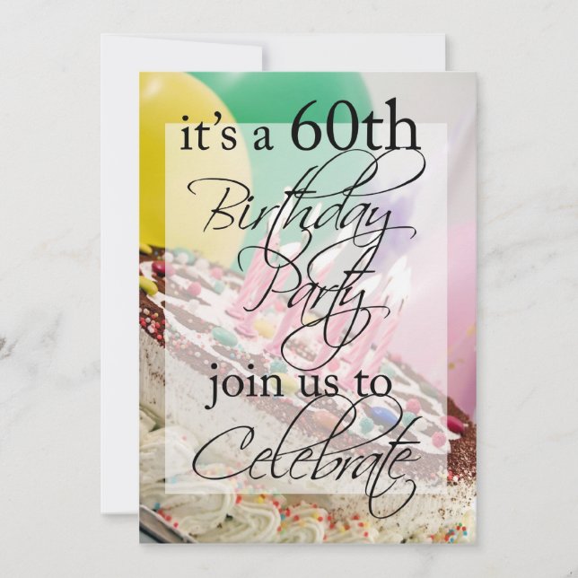 60th Birthday Party Personalised Invitation (Front)