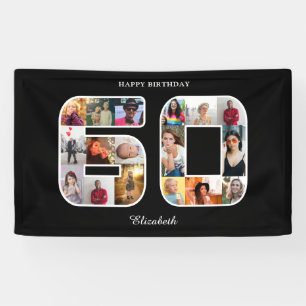 60th Birthday Party Photo Collage  Banner