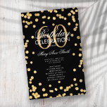 60th Birthday Party Program Gold Glitter w/ Menu<br><div class="desc">Elegant "Birthday Party Program" design with Glitter Confetti in Gold & Black w/ custom text.</div>