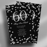 60th Birthday Party Program Silver Glitter w/ Menu<br><div class="desc">Elegant "Birthday Party Program" design with Glitter Confetti in Silver & Black w/ custom text.</div>