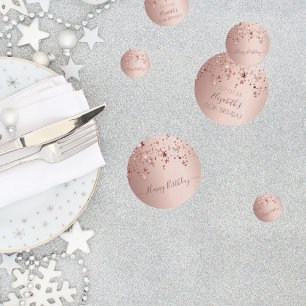 60th birthday party rose gold pink stars glam confetti