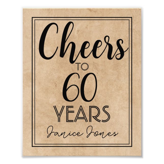 60th birthday party sign (Front)