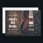 60th Birthday Party Simple Rustic Live Music Invitation<br><div class="desc">Easy to use template,  just change the party details for your own birthday party event.</div>