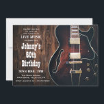 60th Birthday Party Simple Rustic Live Music Invitation<br><div class="desc">Easy to use template,  just change the party details for your own birthday party event.</div>