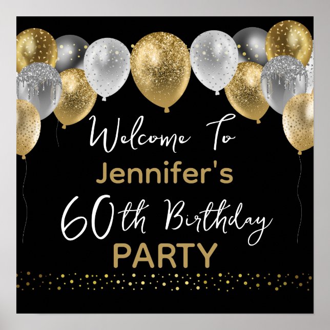 60th Birthday Party Welcome Sign (Front)