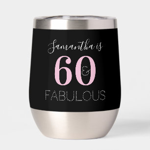 60th Birthday Personalised Black Pink