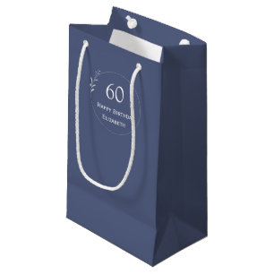 60th Birthday Personalised Blue Small Gift Bag