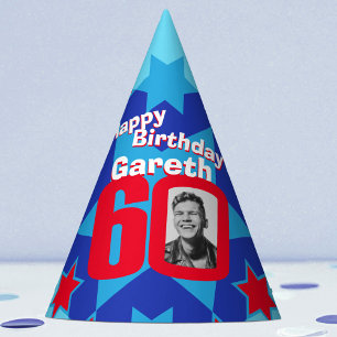 60th birthday personalised photo star name hat