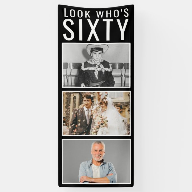 60th Birthday Photo Banner (Vertical)