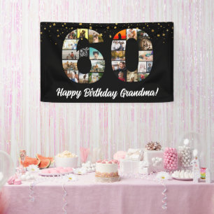 60th Birthday Photo Collage Banner for Grandparent