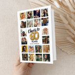 60th Birthday Photo Collage Card<br><div class="desc">Celebrate the big 6-0 with a modern twist! Our unique 60th birthday cards feature a 20-photo collage of the birthday superstar, a charming 'cheers to 60 years' message in the form of a gold helium balloon, and their name. With a blank interior, you are free to pen your heartfelt wishes,...</div>