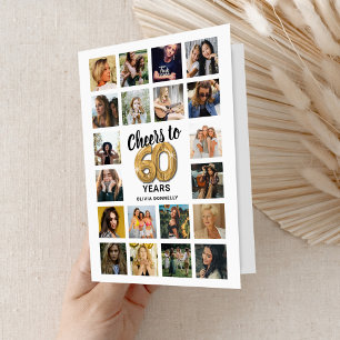 60th Birthday Photo Collage Card