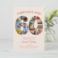 60th Birthday Photo Collage Elegant and Timeless