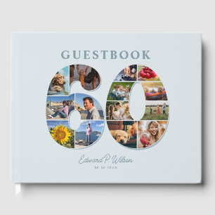 60th Birthday Photo Collage Milestone Guestbook